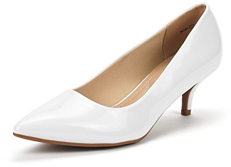 DREAM PAIRS Décolleté Classiche da Donna con Tacchi a Spillo e a Punta Eleganti Scarpe da Lavoro da Sposa,Size 40.5,Bianco/Pat,Moda