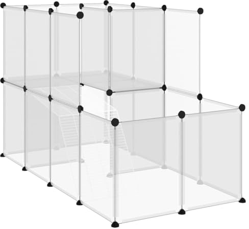 vidaXL Cage pour Petits Animaux Transparent 142x74x93 cm PP et Acier Clapier
