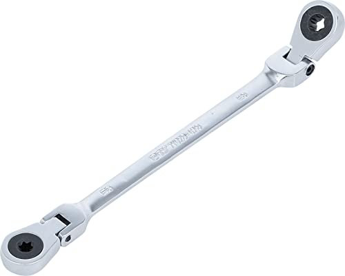 BGS Doppel-Ratschen-Ringschlüssel - abwinkelbar - SW E6 x E8 71028-6X8