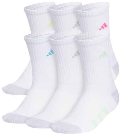 adidas Calzini Sportivi Imbottiti (6 Paia ) Bambino Calzini Sportivi Resistenti Traspirante e Sportivi Calzini Sportivi Bambina Bianco Bianco / Bianco Trasparente Onix Grigio / Pulse Magenta Rosa, G