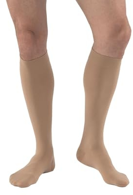 JOBST Relief 15-20 mmHg Compression Stockings, Knee High, Closed Toe | Compression Socks for Women/ Men for Tired, Aching or Swollen Legs, Minor Varicosities | Beige, Large