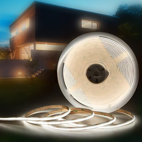 HEXIM COB LED Strip, 1-15 Meter LED Streifen, Auswahl: weiß/CCT/RGB, dimmbar 24V, IP20, 3000-6000K, Band 8mm breit, Lichtleiste lights stripe (3,5 Meter neutralweiß)