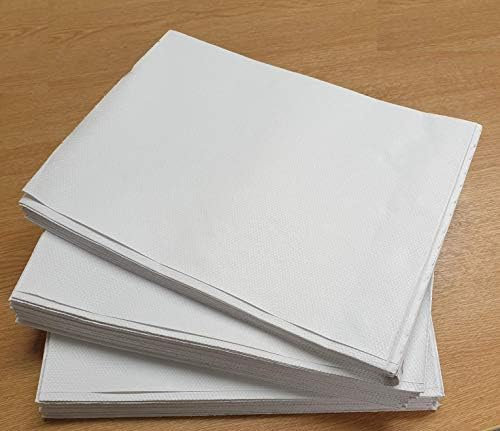 Sabco - 50pcs Disposable Paper Tablecloths For Parties - Disposable Tablecloths For Parties & Catering - Ideal Tablecloth For Restaurants. Square White Table Cloth - White Table Cover