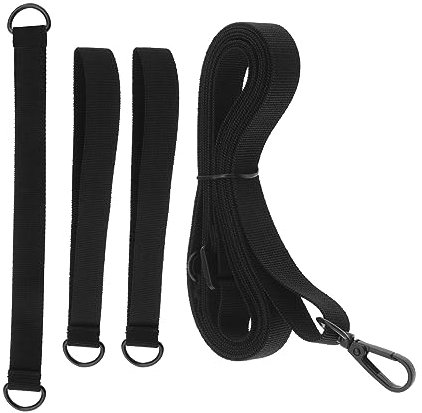 SG Store Lot de 4 sangles fixes anti-vent pour grands parasols déportés, à manivelle, convient pour parasol, avec vis de blocage, noir