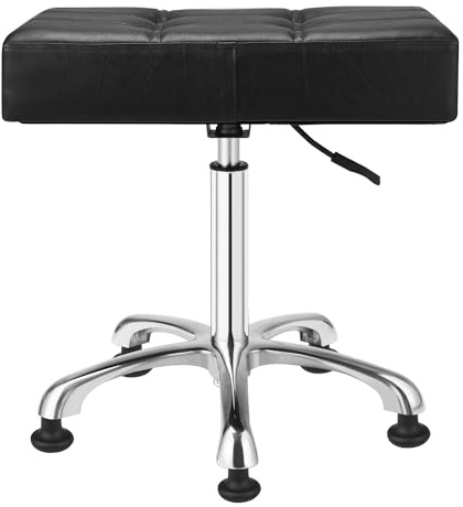 Kaleurrier Heavy Duty Stools with Bell Glides: Backless Height Adjustable Stool - Swivel Stool Chair for Counter Bar Office Lab Home Kitchen Lab Clinic Dentist Classroom- Black