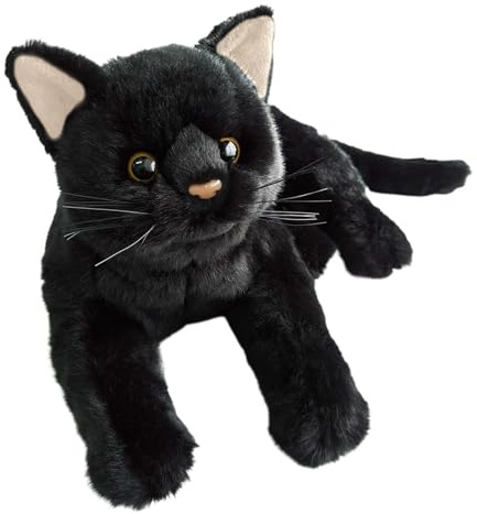 Amesor Jouet en Peluche pour Chat Noir, Animaux Réalistes, pour La Décoration de La Maison, Intérieur de Voiture, Cadeau d'anniversaire de Noël