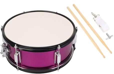 14x5,5 Tum Snare Trumma Rostfritt Stål Snare Slagverk med Trumpinnar Tuner Axel Rem Rosröd
