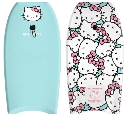 Hello Kitty 36in Bodyboard by Wavestorm | Graphic top Deck with high Density Slick Bottom | Foam Construction with Accessories | Includes Basic Leash