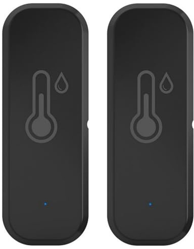 Temperature and Humidity Sensor,No Hub Required,BVAZTVP Compatible with Alexa and Google Home,for Home, Baby Rooms,Greenhouses Accessories, Garages, Office 2Pack Black(No Include Battery)