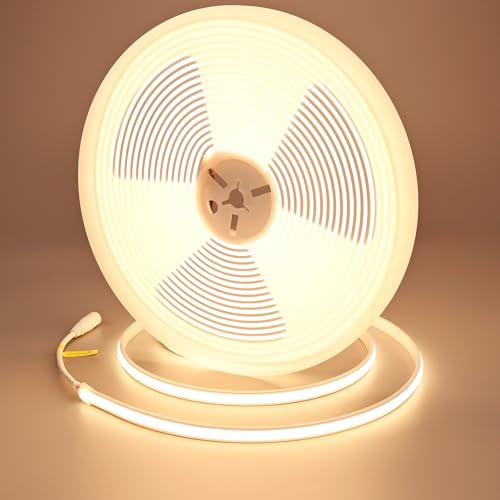 GOMING 24V 10M Neon COB LED Remsa Varm Vit 3000K IP67 Vattentät LED Strip 6300LM 312LEDs/M CRI 93+ Enhetlig Glöd Flexibel Självhäftande LED Tejp Lämplig för Heminredning(Strömförsörjning Ingår Ej)