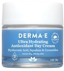 Derma E Ultra Hydrating Antioxidant Day Cream – Face Moisturizer with Hyaluronic Acid, Squalane, and Ceramides to Smooth and Nourish, Hydrating Face Moisturizer for Sensitive Skin, 2 Fl Oz