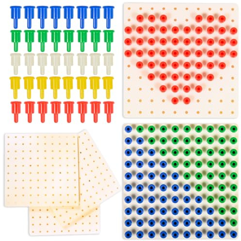 edxeducation Set mit Steckern und Steckplatten - 1.000 Stecker + 5 Steckplatten - Klassenzimmer, Beschäftigungstherapie - Feinmotorik-Spielzeug für Kinder