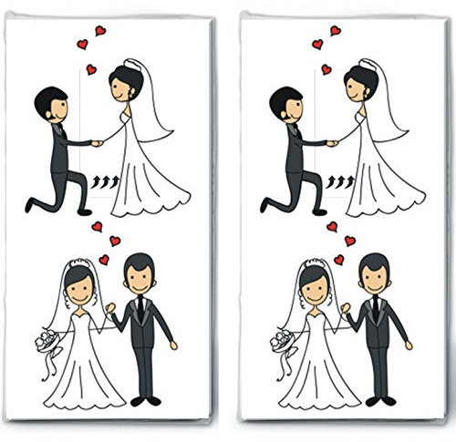 20 Taschentücher (2x 10) Married Couple - Verliebtes Hochzeitspaar / Hochzeit / Freudentränen