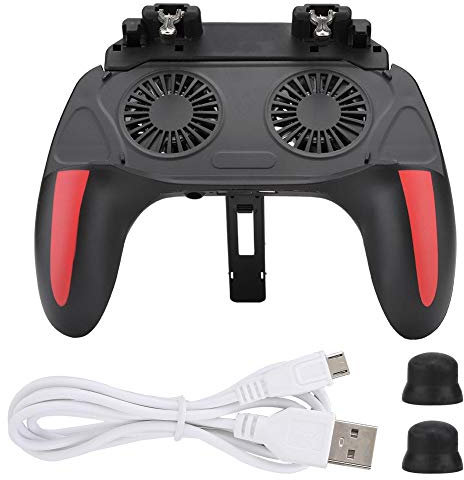 Controlador de juegos para teléfono móvil con ventiladores de refrigeración dual sin ruido, mando de mando para mando de disipación de calor, mando de mando ergonómico para teléfonos inteligentes de 4