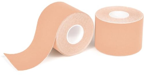 SPORTHERAPY Kinesiologie-Tape für Sport und professionelles Taping | ZERTIFIZIERTES MEDIZINISCHES GERÄT | Farbiges Physiotherapie Tape | 5cm x 5m (Farbe: Beige Menge: 2)