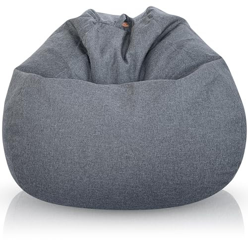 Aiire Relaxo Sitzsack Gaming mit Füllung - Bean Bag Chair für Erwachsene, Jungen und Kinder - Bodenkissen Grob, Chill Sessel für Kuschelecke – Sitzsäcke Grau