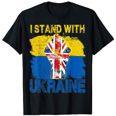 I Stand With Ukraine England UK EU Love Ukrainian Puck Futin T-Shirt