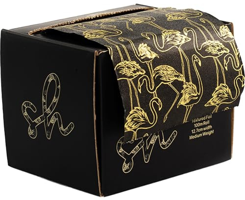 Simply Hair Hair Foil Roll – 100m Embossed Medium Weight Roll with Built-in Cutter – Custom Length Foil for Hair Dye, Highlights & Balayage - No-Slip Grip - 12.7cm - Flamingo