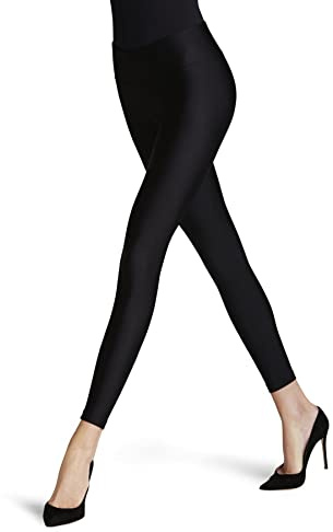 FALKE Damen Leggings Elegant Shine W Le blickdicht einfarbig 1 Stück, Schwarz Black 3009, S 36-38