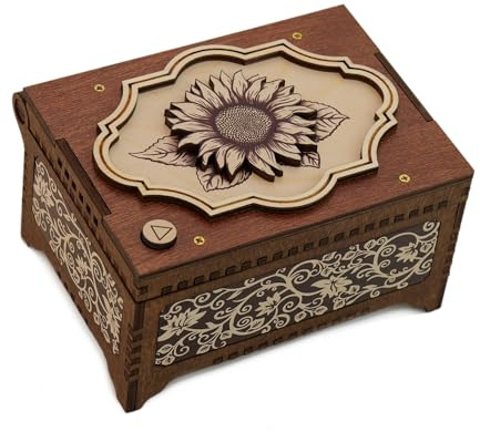 Davidson Workshop Custom Song Flower MP3 Music Box, Plays Any Song, Personalized Photo Print, Choose from 21 Flower Types