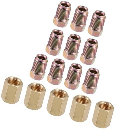 Hihaha Brake Line Tube Fittings 3/8-24 Threads Assortment for 3/16 /15pcs
