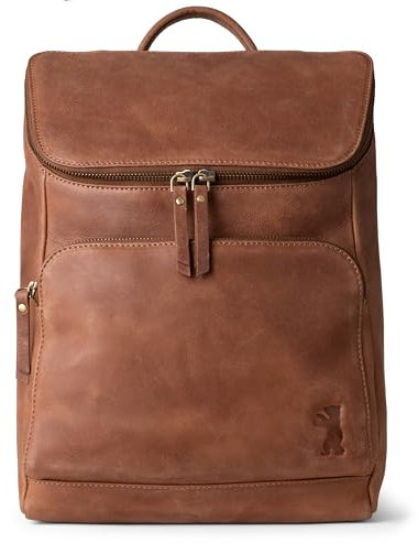 Berliner Bags Vintage Rucksack Sydney, Kleiner Tagesrucksack aus Leder, Cityrucksack für Damen - Braun