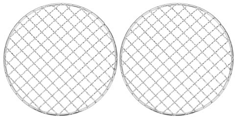 M METERXITY 2-Pack Cooling Rack, 6 Round Stainless Steel Baking Rack for BBQ/Cooking/Roasting/Grilling/Steaming/Drying, Wire Cooling Rack for Baking [Silver]