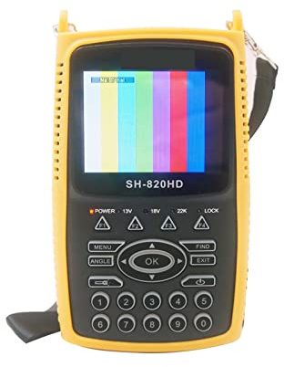 TV Signal Strength Meter, SH-820HD ACM DVB-S2 DVB-T/T2 CCTV Combo Vs V8 Finder 2 Digital Satellite Meter Finder H.265 Kpt-717ts HEVC,Camping Essentials(DVB-S2 and T2)