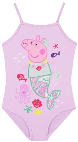 Peppa Pig Bañador Niña | Bañadores Una Pieza De Sirena | Bañador Natacion Niña para El Verano | Púrpura 6-7 Años