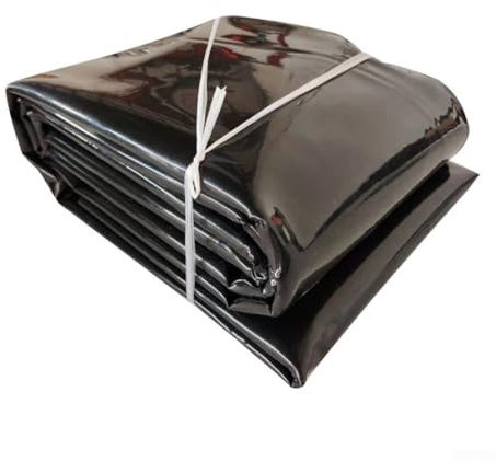 Revestimiento de estanque, capa base negra resistente de HDPE, resistente al agua, membrana de jardín plegable de polietileno de alta densidad, forro preformado para fuentes, estanques de peces (7 x