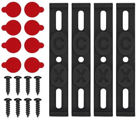 4 Pcs Car Number Plate Holder Frameless - 118x19mm Universal Number Plate Clips Bracket, Number Plate Fixings, License Plate Holder for 110mm Height Europe Standard Number Plates