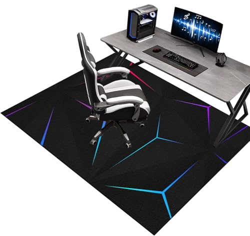 Tappeto Sedia Gaming 100 x 120 cm, Tappetino per Sedia da Ufficio, Tappetino Protettivo per Pavimento, Tappetino per Sedia da Scrivania Antiscivolo, Tappeto per Sedia con Ruote, Tappetino Pavimenti