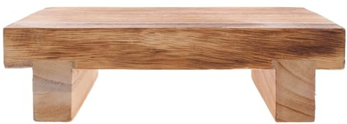 HOMSFOU Reposapiés de Madera Maciza Pequeño para Adultos Taburete Antideslizante Debajo del Escritorio Escabel Ergonómico para Oficina y Hogar Soporte para Pies en Sala y Comedor
