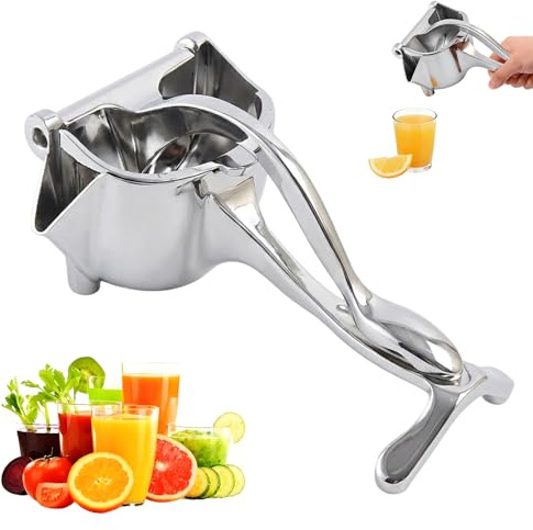 Saftpresse Manuell Edelstahl, 2026 Neu Zitronenpresse Edelstahl für Alle Zitrusfrüchte, Tragbarer Obstpresse Limettenpresse Klein Lemon Squeezer Spülmaschinengeeignet Und 100% Auspresstechnik (1Pcs)