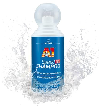 DR. WACK - A1 Speed Shampoo 500 ml - Effektiver Autoreiniger mit Aktivschaum-Formel - Gründliche & schonende Entfernung hartnäckiger Verschmutzungen - für alle Lackarten - Hochwertige Autopflege