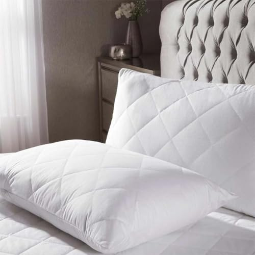 Egypto Egyption Cotton Extra Deep Quilted Pillow Protector 2 Pack - Breathable Pillow Cover - 200 Thread Count (Pillow Protector)