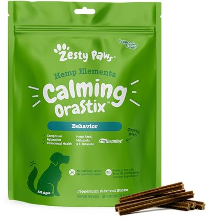 Zesty Paws OraStix Dog Calming Dental Sticks - Peppermint, 25 oz