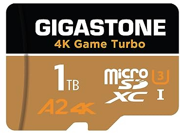 [5 Jahre kostenlose Datenwiederherstellung] GIGASTONE 1TB Micro SD Karte, 4K Game Turbo, bis zu 160/130 MB/s, Nintendo Switch 1 Gopro DJI, A2 V30 U3+Adapter.