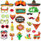 Qpout 25 STÜCKE Mexiko Fiesta Fotorequisite Mexikanischer Karneval Party Dekorationszubehör für den 1. Mai Selfie Partyzubehör Fiesta Fotodekoration Mexikanische Themenparty