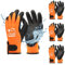 100% Waaserdichte Arbeitshandschuhe für Herren und Damen, 3 Paare, Arbeitshandschuhe Winter für kaltes Wetter, Touchscreen, Warme Thermohandschuhe, Orange, S