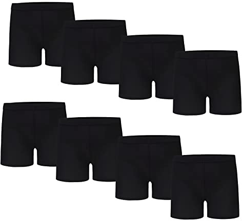 Short de Cyclisme pour Filles, Lot de 8 - Short Respirant et Confortable pour Filles - Short de Sport élastique et sûr pour la Danse et Le vélo - Associé à des Jupes pour Les Enfants de 4-6 Ans