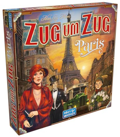 Days of Wonder, Zug um Zug: Paris, Familienspiel, Brettspiel, 2-4 Spieler, Ab 8+ Jahren, 10-15 Minuten, Deutsch
