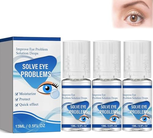 Gotas para los ojos de reversión de la miopía, gotas para los ojos para la miopía, gotas para el bienestar de los ojos, gotas para mejorar la solución de problemas oculares (3pcs)