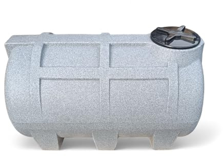 Varile 250 l drickvattentank | BPA-fri | integrerad 3/4 tum mässingsgänga | livsmedelssäker | horisontell (granit)