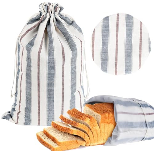 NZZVNZ Sacs à pain en lin pour garder au frais avec couvercle du bol de 30 cm, réutilisables, avec doublure intérieure en TPU, sacs à pain, pour pain fait maison (30 x 40 cm)