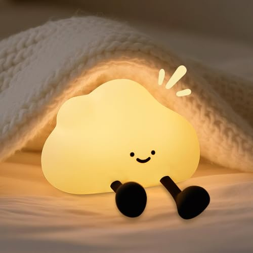 One bird Cloud Night Light for Kids Baby Toddler, Food-Grade Silicone Squeeze to Switch, Rechargeable Type-C Nursery Bedside Lamp, Gift for Girls Boys Room