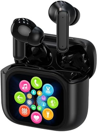 VANIR Auriculares Bluetooth Inalámbricos TWS 5.4 con Reducción de Ruido ANC/ENC, Micrófono para Llamadas, Control Táctil LED, Pantalla Inteligente, Modo Juego y Traducción AI