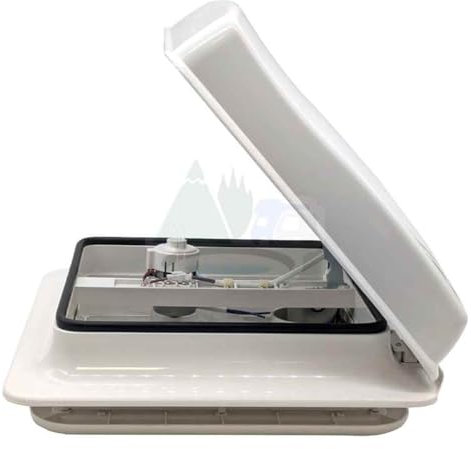 Adventurer 280mm x 280mm Fan Roof Vent Campervan Caravan and Motorhome (White Dome)