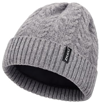 Zylioo XXL Fleece Strickmütze Großen Winter Wintermütze Warme Beanie Mütze Damen und Herren