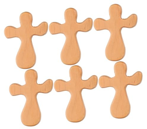 TOGEVAL 6 St Bönekors Fickkors Dopkors Minnesbönekors Bärbart Träkors Bönehållande Handkors Troskors Mini Träkors Beige